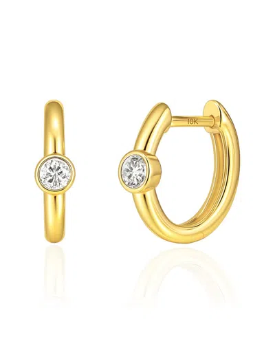 Maxcolor 10k 0.22 Ct. Tw. Lab-grown Diamond Hoop Earrings In Gold