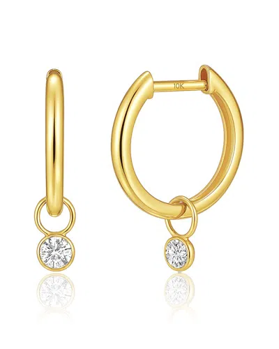 Maxcolor 10k 0.22 Ct. Tw. Lab-grown Diamond Hoop Earrings In Gold