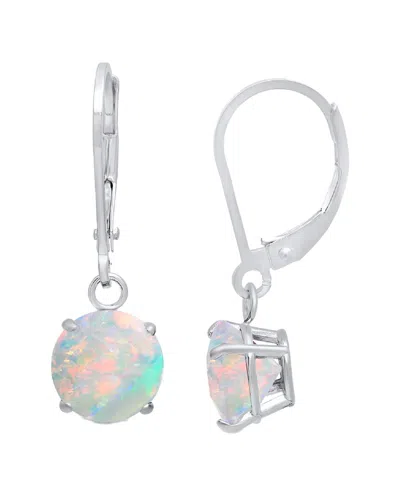 Maxcolor 10k 1.00 Ct. Tw. Lab-grown Opal Dangle Earrings