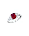 Maxcolor 10k 1.00 Ct. Tw. Lab-grown Ruby Halo Ring In Multi