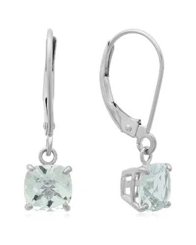 Maxcolor 10k 1.35 Ct. Tw. Aquamarine Earrings In Blue