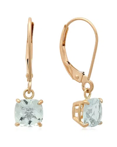 Maxcolor 10k 1.35 Ct. Tw. Aquamarine Earrings In Gold