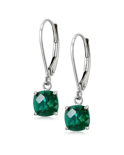 Maxcolor 10k 1.35 Ct. Tw. Lab-grown Emerald Earrings