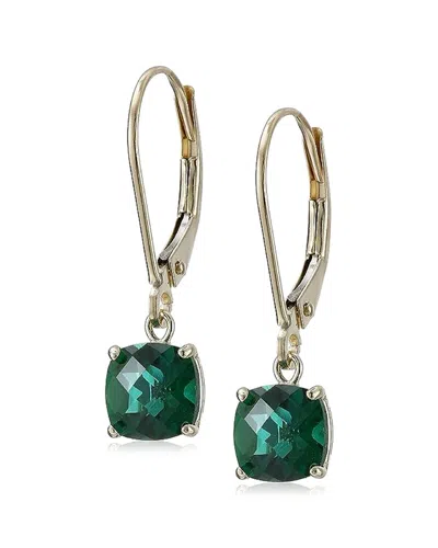 Maxcolor 10k 1.35 Ct. Tw. Lab-grown Emerald Earrings