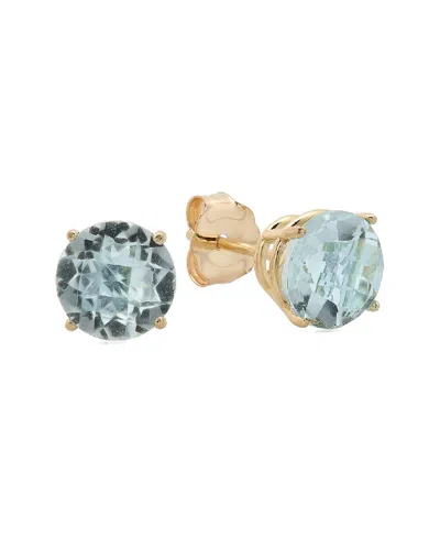 Maxcolor 10k 1.40 Ct. Tw. Aquamarine Studs