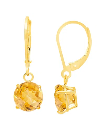 Maxcolor 10k 1.50 Ct. Tw. Citrine Dangle Earrings