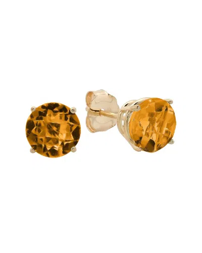 Maxcolor 10k 1.50 Ct. Tw. Citrine Studs In Orange