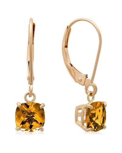 Maxcolor 10k 1.55 Ct. Tw. Citrine Earrings In Gold