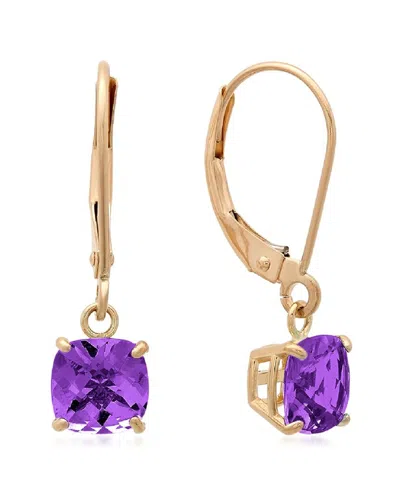 Maxcolor 10k 1.60 Ct. Tw. Amethyst Earrings