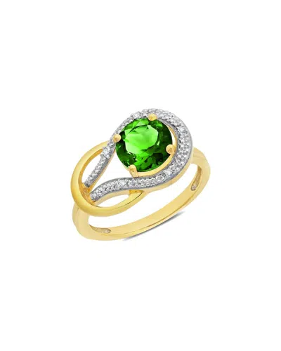 Maxcolor 10k 1.60 Ct. Tw. Diamond & Lab-grown Emerald Eternity Ring