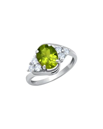 Maxcolor 10k 1.60 Ct. Tw. Peridot Halo Ring In Purple