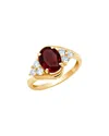 Maxcolor 10k 1.70 Ct. Tw. Lab-grown Ruby Halo Ring In Multi