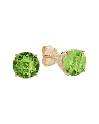 Maxcolor 10k 1.70 Ct. Tw. Peridot Studs In Green