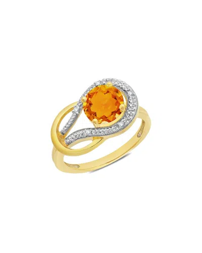 Maxcolor 10k 1.75 Ct. Tw. Diamond & Citrine Eternity Ring