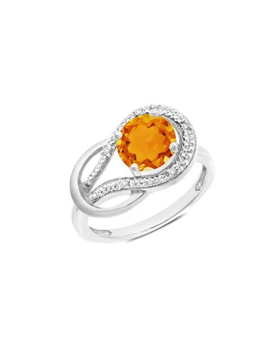 Maxcolor 10k 1.75 Ct. Tw. Diamond & Citrine Eternity Ring