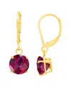 Maxcolor 10k 1.90 Ct. Tw. Lab-grown Ruby Dangle Earrings