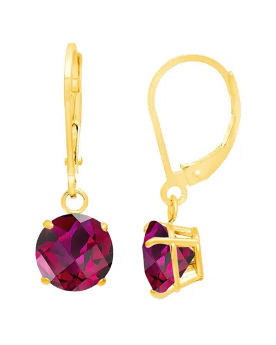 Maxcolor 10k 1.90 Ct. Tw. Lab-grown Ruby Dangle Earrings