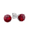 Maxcolor 10k 1.90 Ct. Tw. Lab-grown Ruby Studs In Metallic