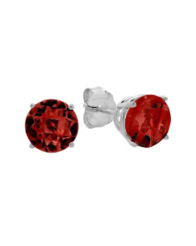 Maxcolor 10k 2.10 Ct. Tw. Garnet Studs In Red