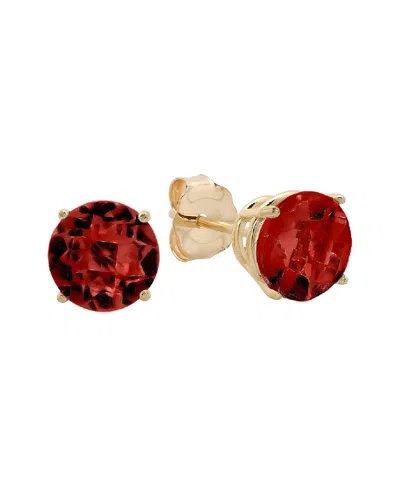 Maxcolor 10k 2.10 Ct. Tw. Garnet Studs In Red
