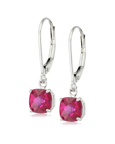 Maxcolor 10k 2.10 Ct. Tw. Lab-grown Ruby Earrings