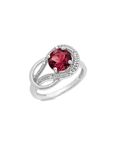 Maxcolor 10k 2.25 Ct. Tw. Diamond & Garnet Eternity Ring