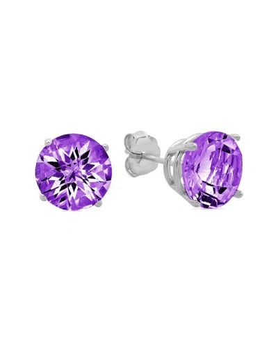 Maxcolor 10k 2.90 Ct. Tw. Amethyst Studs In Purple