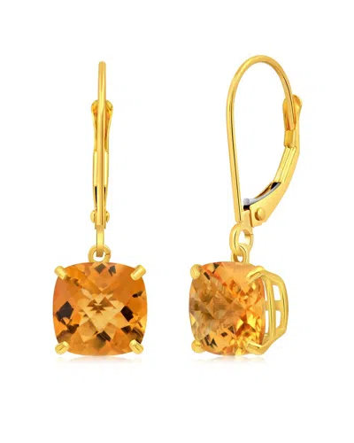 Maxcolor 10k 3.10 Ct. Tw. Citrine Earrings