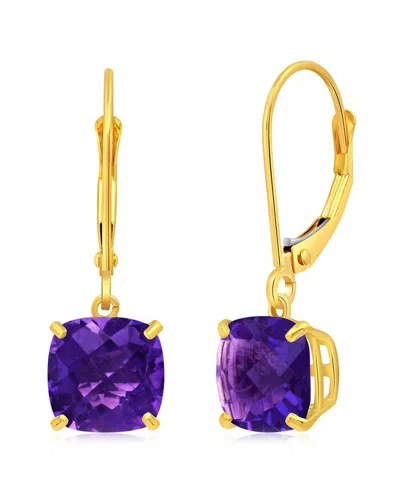 Maxcolor 10k 3.20 Ct. Tw. Amethyst Earrings