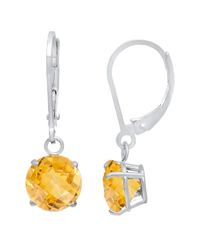 Maxcolor 10k 3.60 Ct. Tw. Citrine Dangle Earrings