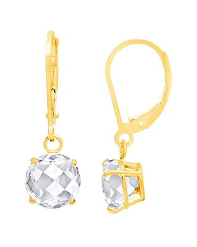 Maxcolor 10k 4.00 Ct. Tw. White Topaz Dangle Earrings