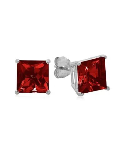 Maxcolor 10k 4.40 Ct. Tw. Garnet Studs In Gold