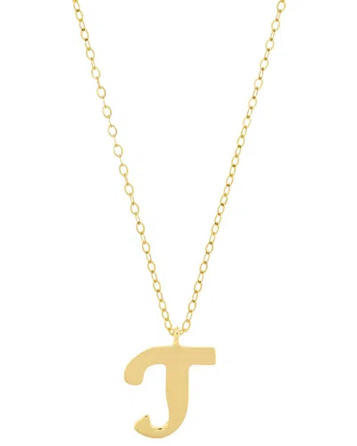 Maxcolor 10k  Initial Necklace In Metallic