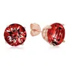 Maxcolor 10k Rose Gold 8mm Round Checkerboard Cut Stud Earrings In Multi