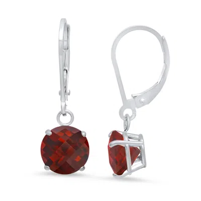Maxcolor 10k 4.50 Ct. Tw. Garnet Dangle Earrings In Metallic