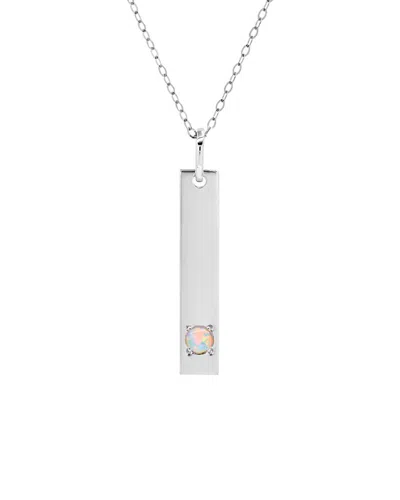 Maxcolor 14k 0.06 Ct. Tw. Lab-grown Opal Pendant Necklace