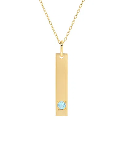 Maxcolor 14k 0.07 Ct. Tw. Aquamarine Pendant Necklace