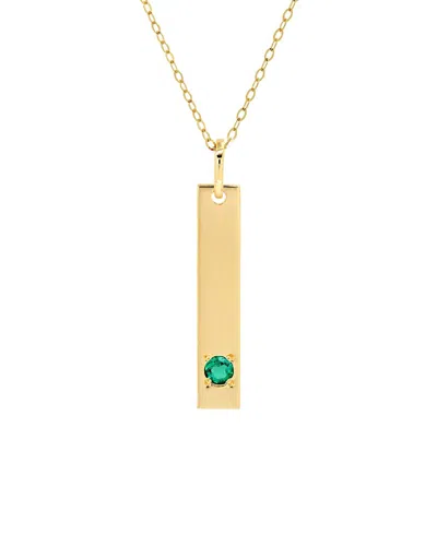 Maxcolor 14k 0.07 Ct. Tw. Lab-grown Emerald Pendant Necklace