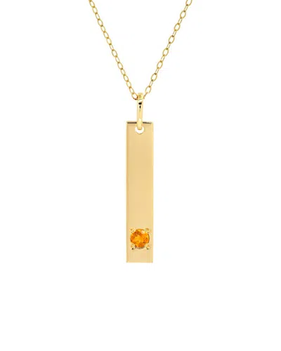 Maxcolor 14k 0.08 Ct. Tw. Citrine Pendant Necklace