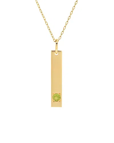 Maxcolor 14k 0.08 Ct. Tw. Peridot Pendant Necklace In Gold