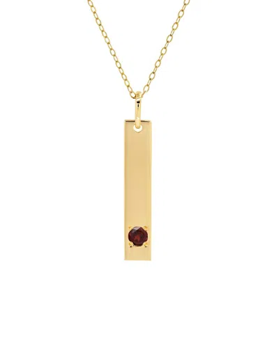 Maxcolor 14k 0.09 Ct. Tw. Garnet Pendant Necklace In Gold