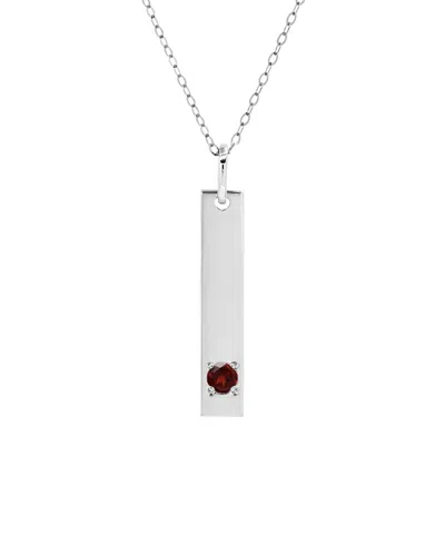 Maxcolor 14k 0.09 Ct. Tw. Garnet Pendant Necklace