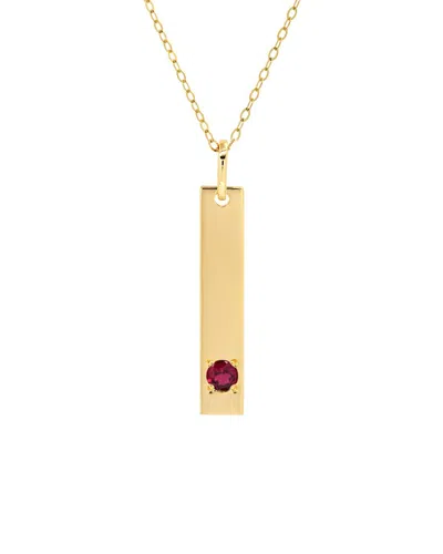 Maxcolor 14k 0.09 Ct. Tw. Lab-grown Ruby Pendant Necklace