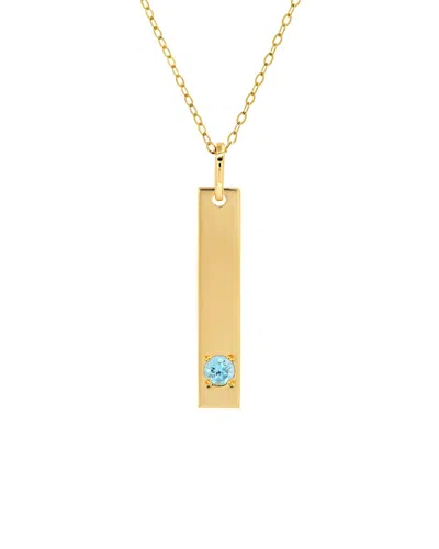 Maxcolor 14k 0.09 Ct. Tw. Swiss Blue Topaz Pendant Necklace
