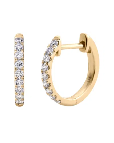 MAXCOLOR MAXCOLOR 14K 0.20 CT. TW. LAB-GROWN DIAMOND HUGGIE EARRINGS