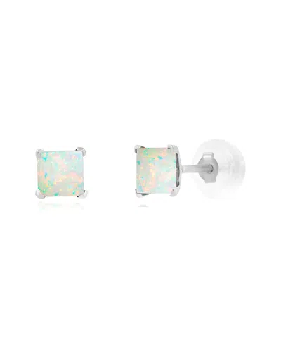 Maxcolor 14k 0.20 Ct. Tw. Lab-grown Opal Studs In White
