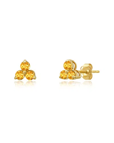 Maxcolor 14k 0.25 Ct. Tw. Citrine Studs In Gold
