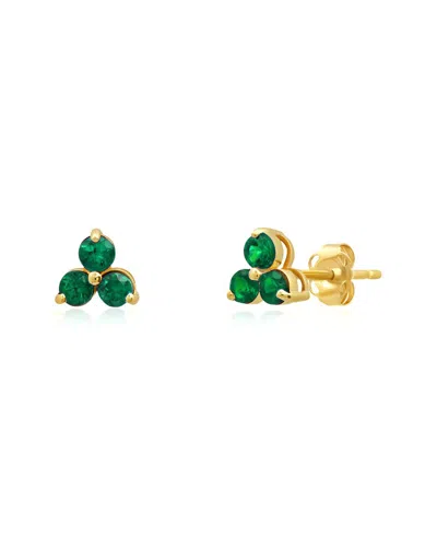 Maxcolor 14k 0.30 Ct. Tw. Lab-grown Emerald Studs