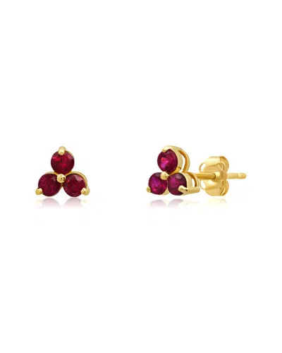 Maxcolor 14k 0.35 Ct. Tw. Lab-grown Ruby Studs