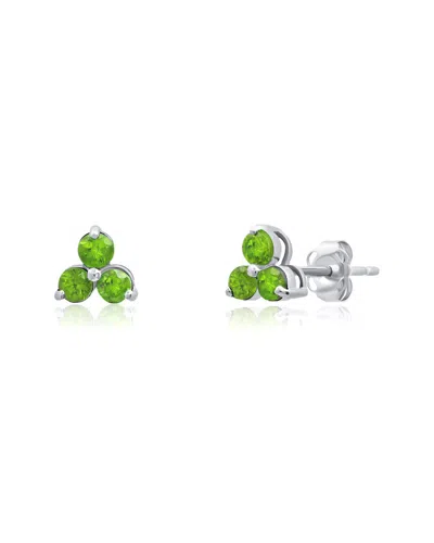Maxcolor 14k 0.35 Ct. Tw. Peridot Studs In Green